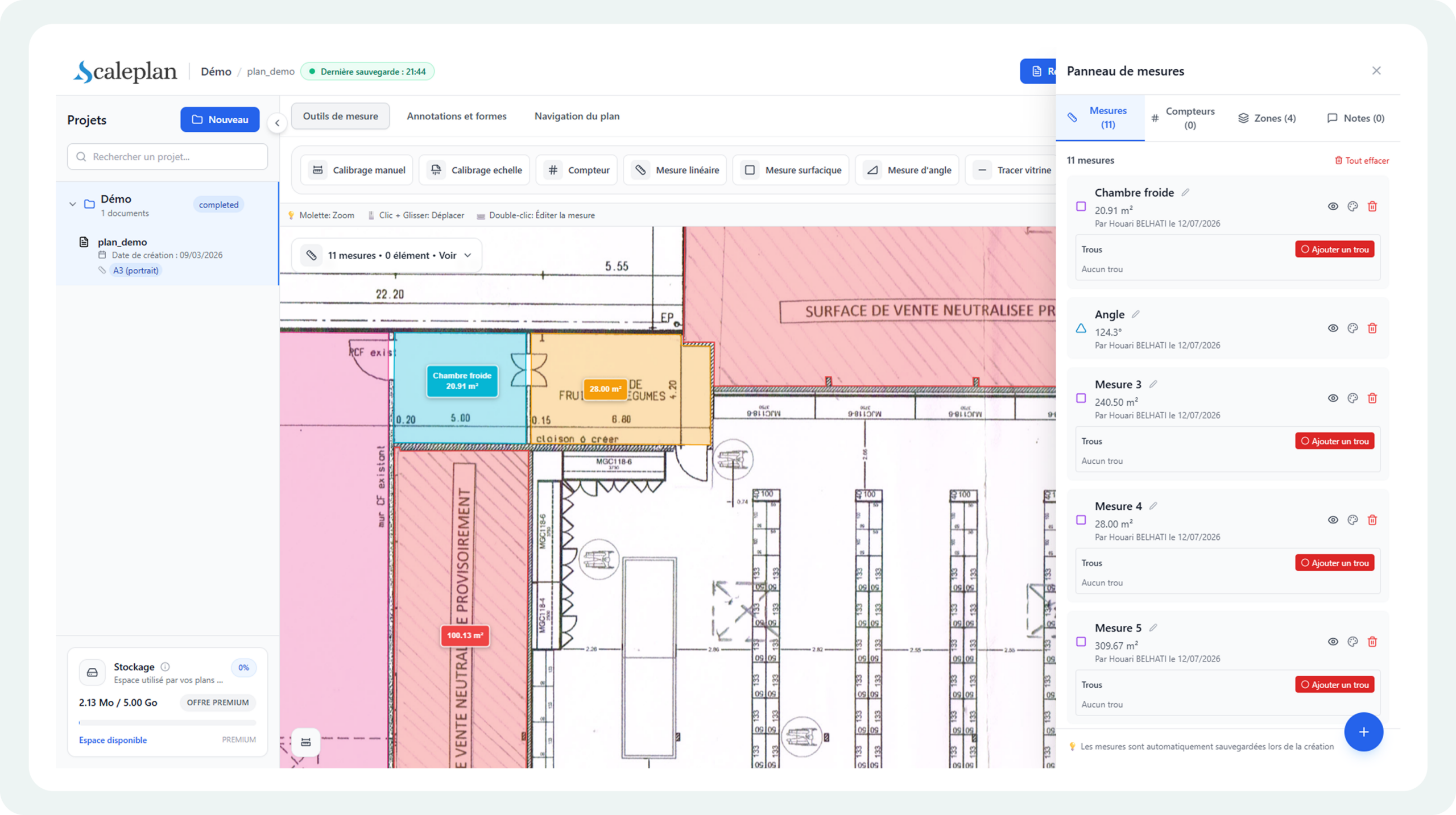 Interface utilisateur Scaleplan